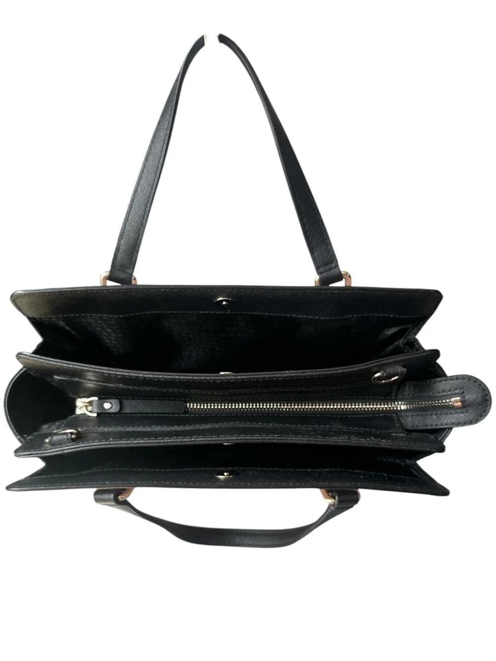 Kate Spade Blush Pink and Black Saffiano Satchel with Detachable Strap